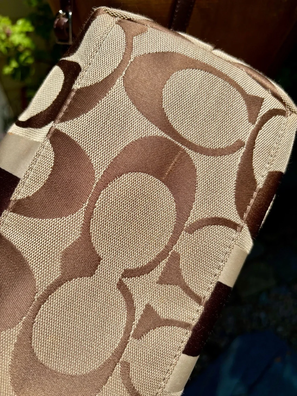 Vintage Coach Hampton’s Brown and Cream Signature Canvas Shoulder Bag